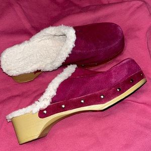 Genuine Suede Slip-ons with a Heel (Size 10)